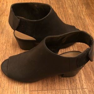 black open toe boots